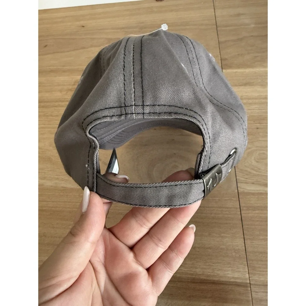 True Religion Buddha Logo Dad Hat Charcoal Gray Adjustable Strapback Cap NWT OS